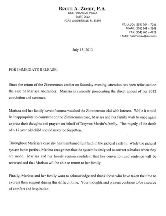 marissa attorney letter