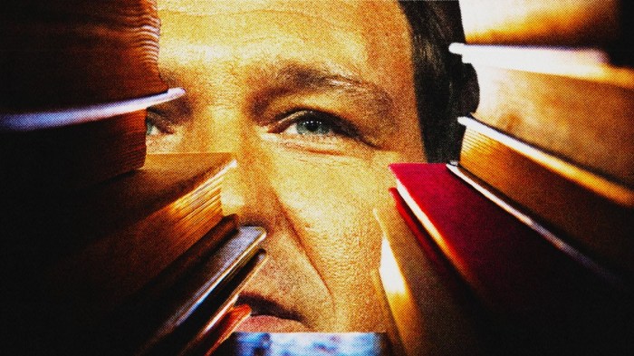 Ron DeSantis's face refracted